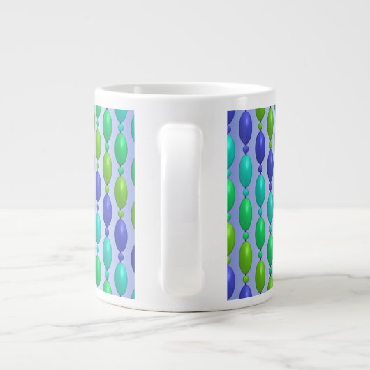 Grande Tasse Ombre Bleu Et Vert Perles Motif (Dos)