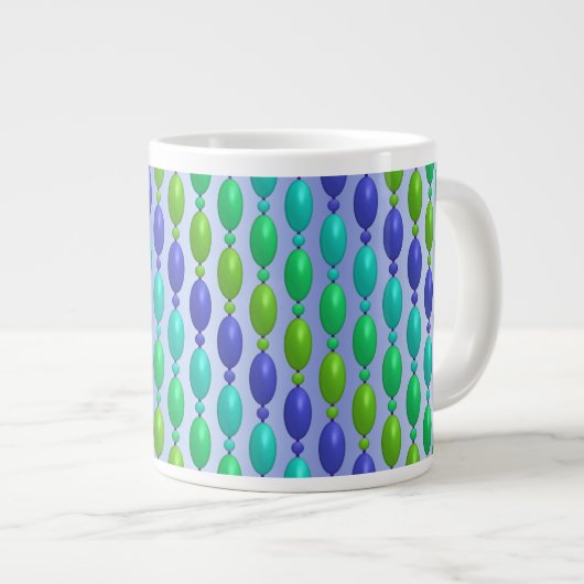 Grande Tasse Ombre Bleu Et Vert Perles Motif (Devant droit)