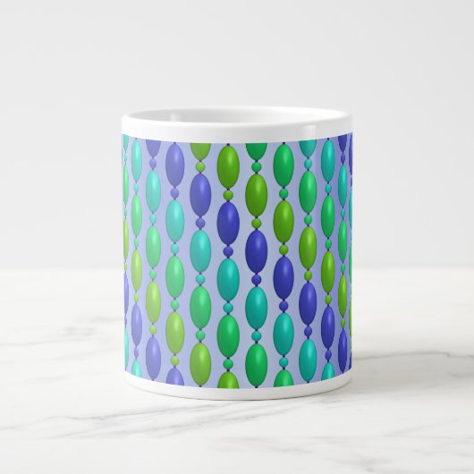 Grande Tasse Ombre Bleu Et Vert Perles Motif (Devant)
