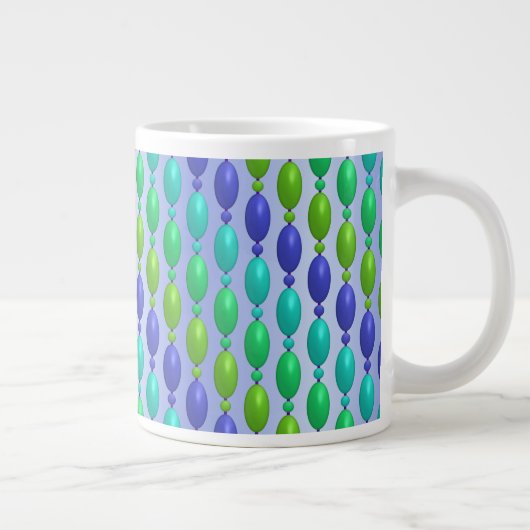 Grande Tasse Ombre Bleu Et Vert Perles Motif (Droite)
