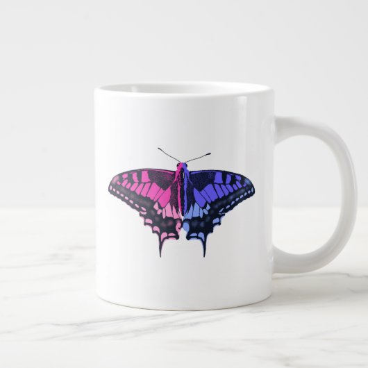 Grande Tasse Omnisexual Pride Flag Swallowtail Butterfly (Droite)