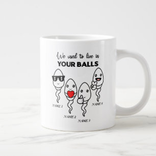 Grande Tasse On Vivait Dans Les Boules, Nom Personnalisé Papa
