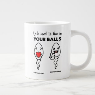 Grande Tasse On Vivait Dans Les Boules, Nom Personnalisé Papa