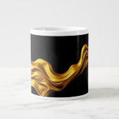 Grande Tasse Opulent Swirl Liquid Gold Black Monochrom Designer (Devant)