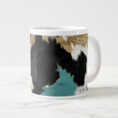 Grande Tasse Or Turquoise, Blanc Noir (Devant droit)