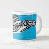 Grande Tasse Orca Whale Tribal Art Blue (Devant droit)