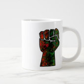Grande Tasse orgueil noir poing vert rouge pan drapeau africain (Droite)