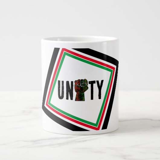 Grande Tasse orgueil noir poing vert rouge pan drapeau africain (Devant)