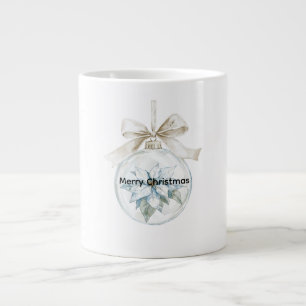 Grande Tasse Ornement de Noël de la caverne blanche bleue