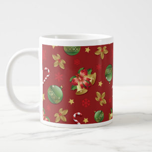 Grande Tasse Ornementation de Noël et Motif Sucre de canne