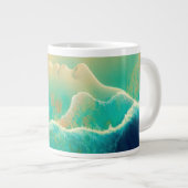 Grande Tasse "Où l'océan devient mémoire" - Vert bleu (Devant droit)