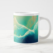 Grande Tasse "Où l'océan devient mémoire" - Vert bleu (Droite)