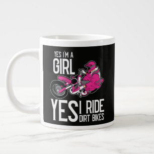 Grande Tasse Oui je suis une fille oui je conduis un vélo tout