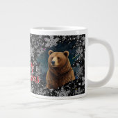 Grande Tasse Ours de Noël rétro paysage enneigé minuit (Droite)