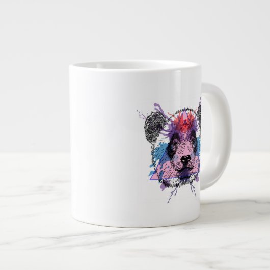 Grande Tasse Ours de panda géométrique (Devant droit)