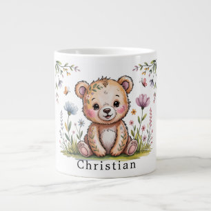 Grande Tasse Ours floral Nous pouvons attendre Baby shower cade