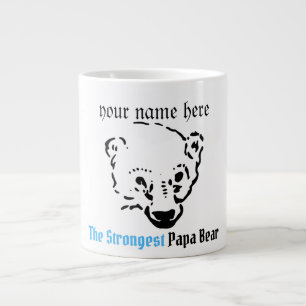 Grande Tasse ours papa le plus fort, cadeau papa simple