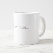 Grande Tasse Own Name Calligraphy Chic Plain Simple Black White (Devant droit)