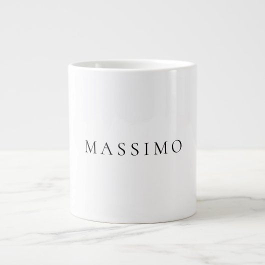 Grande Tasse Own Name Decorative Chic Plain Simple Black White (Devant)