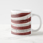 Grande Tasse Painted American Flag on Rustic Wood Texture (Droite)