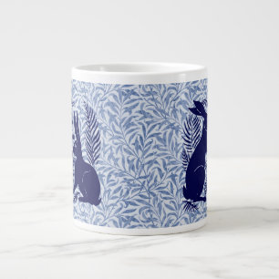 Grande Tasse Paire Art nouveau de lapins De Morgan et Morris