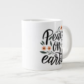 Grande Tasse Paix sur Terre Design Floral (Devant droit)
