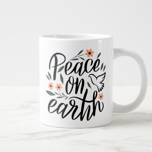 Grande Tasse Paix sur Terre Design Floral (Droite)
