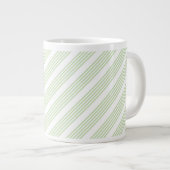 Grande Tasse Pale vert et blanc cinq bandes motif (Devant droit)