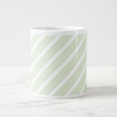 Grande Tasse Pale vert et blanc cinq bandes motif (Devant)