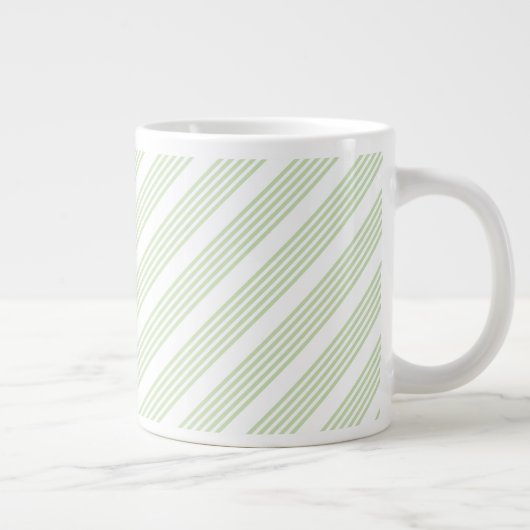 Grande Tasse Pale vert et blanc cinq bandes motif (Droite)