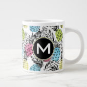 Grande Tasse Palmiers de Grunge| Monogramme (Droite)