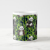 Grande Tasse Panda avec Motif d'aquarelle en bambou| Monogramme (Devant)