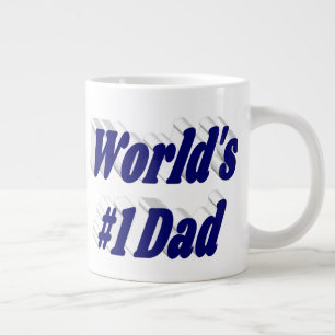 Grande Tasse Papa demi-texte bleu foncé