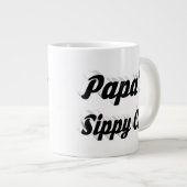 Grande Tasse Papa drôle café citation moitié noire (Devant droit)