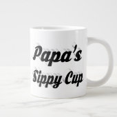 Grande Tasse Papa drôle café citation moitié noire (Droite)