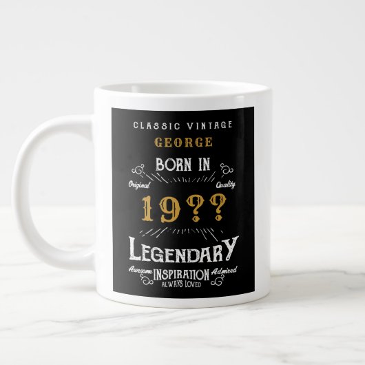 Grande Tasse Papa Père ou Mari Ajouter le nom Année Légende Vin (Gauche)