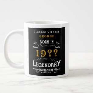 Grande Tasse Papa père ou mari Ajouter un nom Année Légende Vin