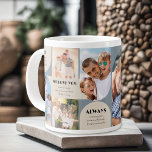 Grande Tasse Papa We Love You Always 6 Photo Collage Jumbo<br><div class="desc">Photo Mug pour papa avec 6 de vos photos affichées dans un collage moderne avec votre texte personnalisé. Utilisez le modèle de personnalisation pour ajouter vos photos et modifier autant de texte que vous le souhaitez. Si vous souhaitez modifier les couleurs pour les adapter à votre décor domestique, procédez à...</div>