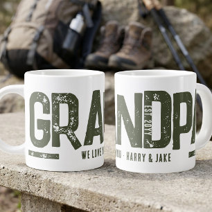 Grande Tasse Papé Grand Tour Autour Typographie Verte en Distre