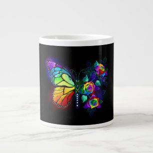 Grande Tasse Papillon arc-en-ciel