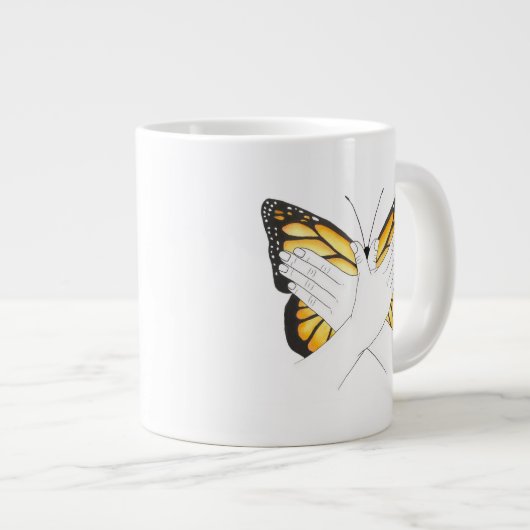Grande Tasse Papillon Monarque en ASL (Devant droit)