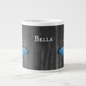 Grande Tasse Papillon rustique bleu personnalisé (Devant)