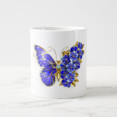 Grande Tasse Papillon saphir à fleurs (Devant)