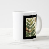 Grande Tasse Papillons et Feuilles avec cadre noir (Devant droit)