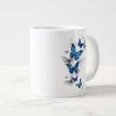 Grande Tasse Papillons volants bleus Morpho (Devant droit)