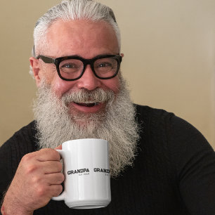 Grande Tasse Papy a fondé texte noir année d'établissement bico