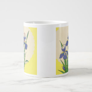Grande Tasse Pâques vintages, Jardin Violet Fleurs Iris