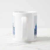 Grande Tasse Paris Skyline - Aquarelle bleu (Dos)