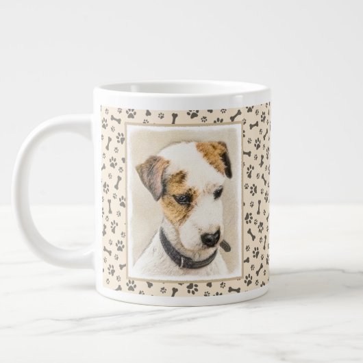 Grande Tasse Parson Jack Russell Terrier Peinture - Chien Art (Gauche)