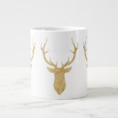 Grande Tasse Parties scintillant d'or Faux Cerf de Noël (Devant)